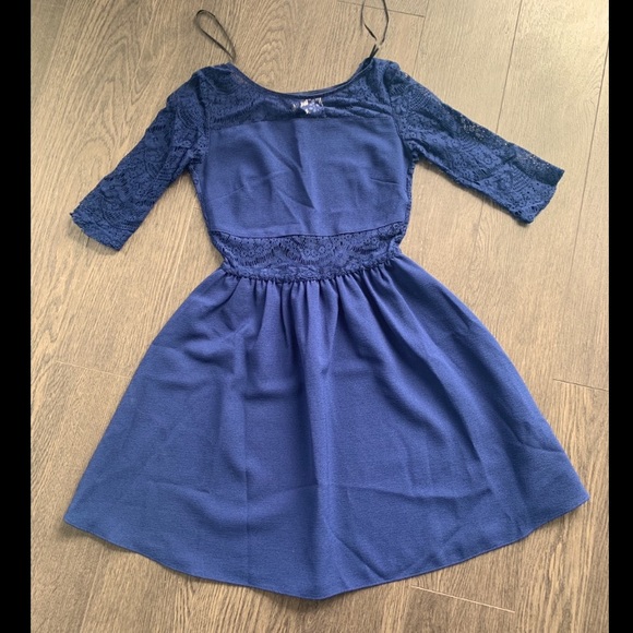 H&M Dress Dark Blue Sz 2 - Picture 3 of 4